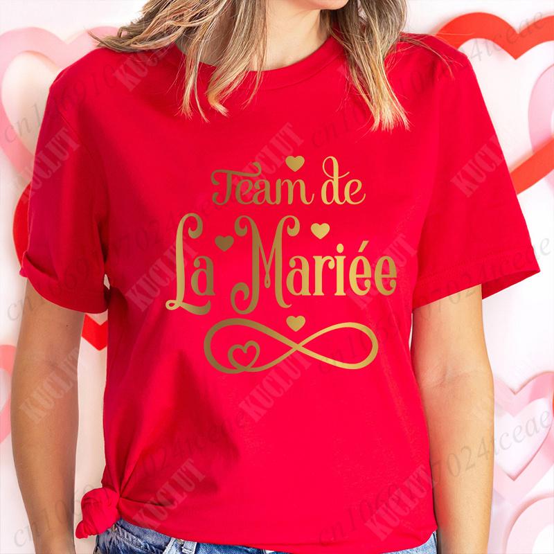 Team Bride Tshirt Women Bachelorette Hen Bridal Wedding Party T-Shirts Tees Evjf Future Clothing French Single Farewell Tops