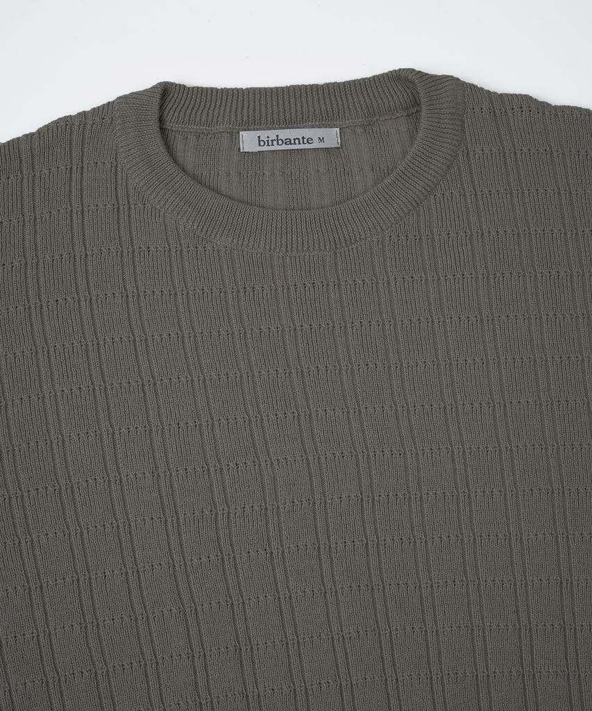 BIRBANTE Washable Cotton Square Round Knit - Dark Beige
