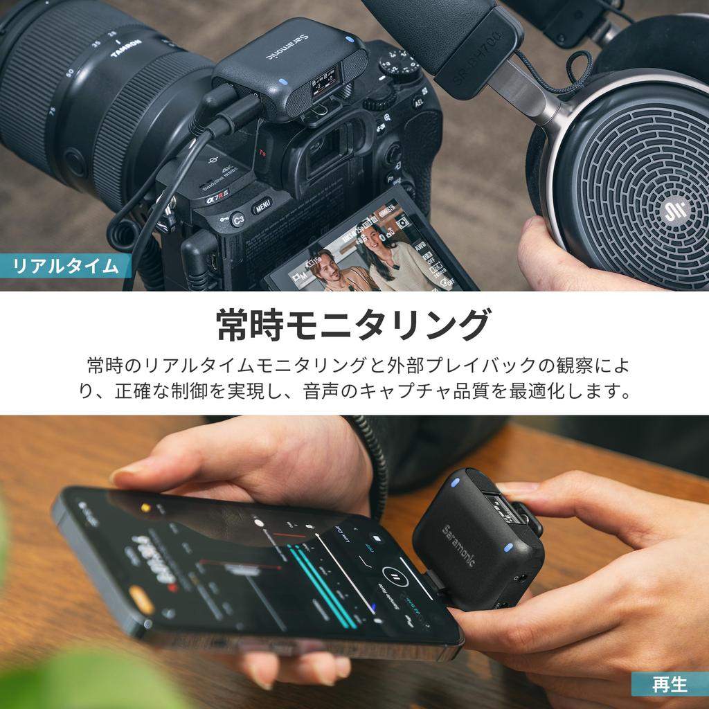 Saramonic Blink500B2+ Wireless Lavalier Microphone for iPhone Android Type-C Cameras 492 Feet Range 20 Hours Battery Clip-On Live Streaming Video
