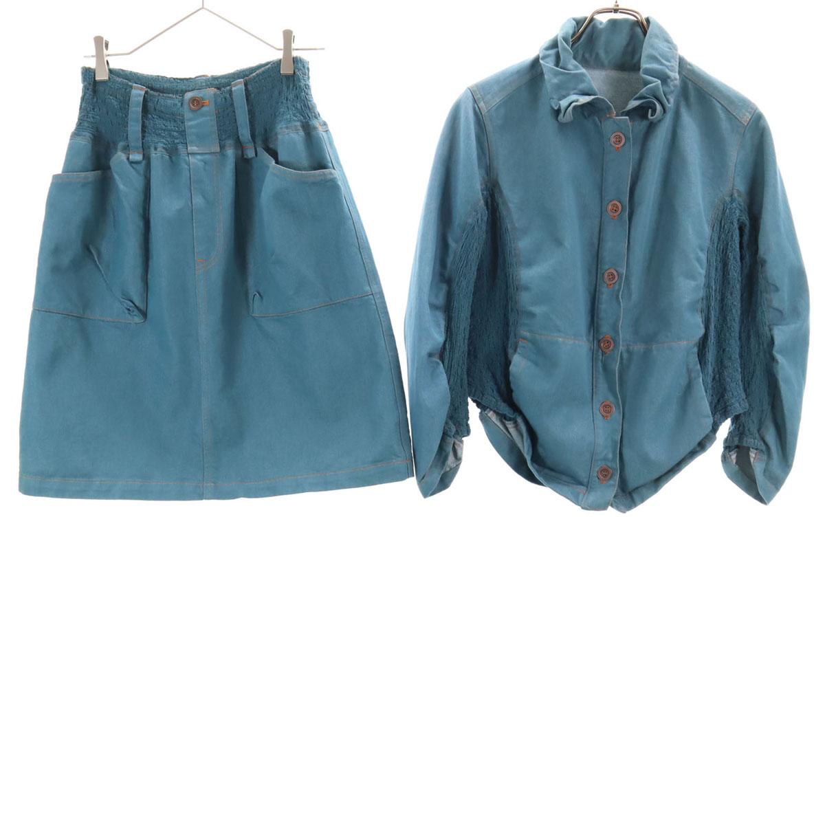 

me ISSEY MIYAKE сделано в Японии Рубашка из денима с длинным рукавом Комплект Женский Б/у