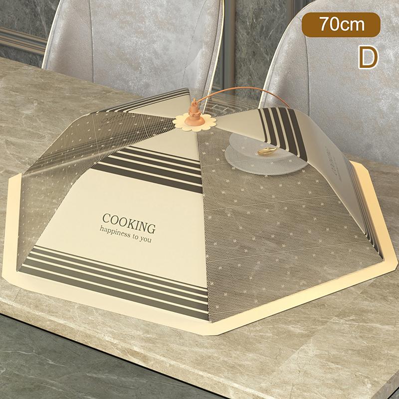 

Крышка для еды Складная крышка для блюд Крышка для хранения еды Защита от мух Полосатый полый дизайн Крышка для хранения еды из полосовой стали