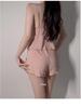 Stunning Deep V Lace Cami Top & Elastic Waist Slit Shorts Set