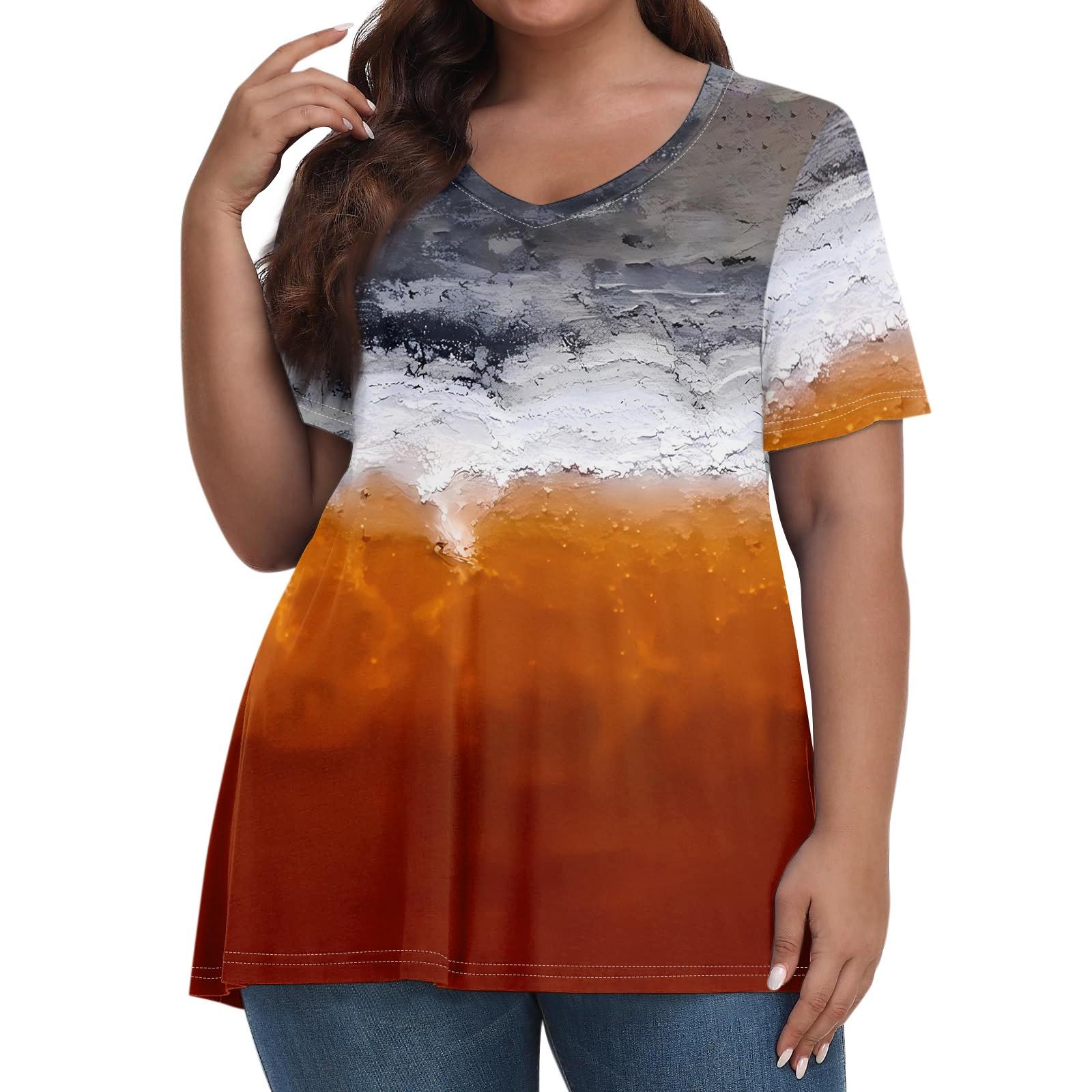 

Женские топы больших размеров, шорты с рукавами, рубашки с V-образным вырезом, повседневная одежда, топы с принтами XXXXL серый