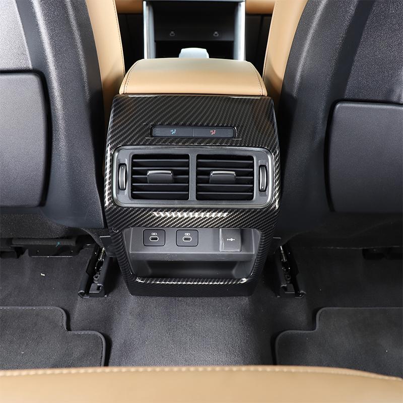 For Land Rover Discovery Sport 2024+  ABS carbon fiber Car Rear Air Outlet Anti Kick Cover Panel Decorative Sticker Accessories