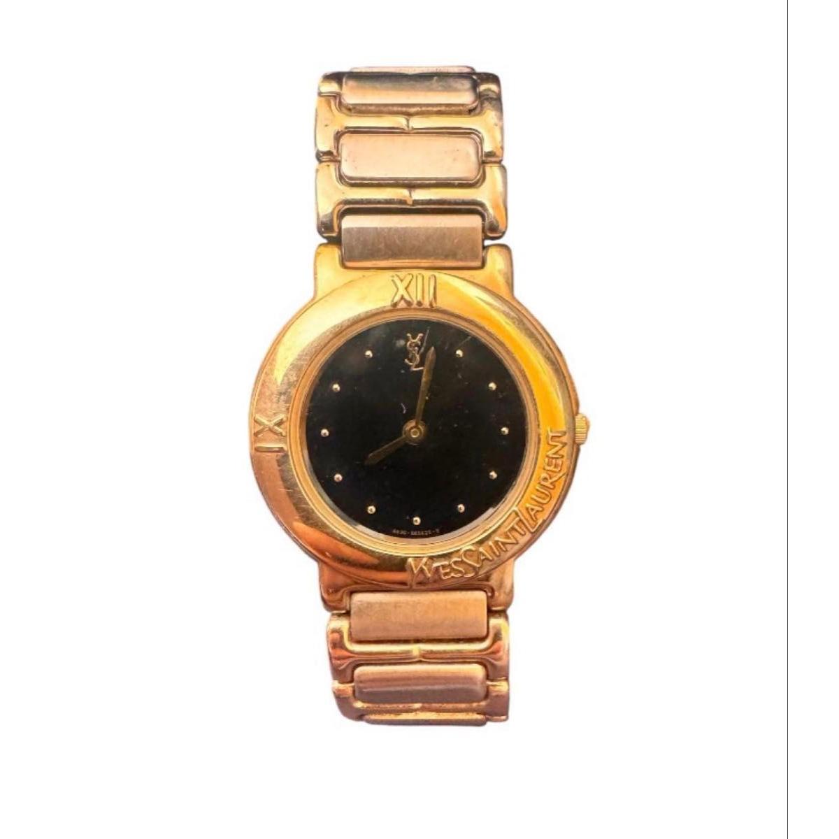 Used Yves Saint Laurent Yves Saint Laurent watch gold black dial