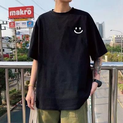 New Short-Sleeved T-shirt Men's Summer Korean Style Trendy Simple Half Sleeve Top Hong Kong Style Loose Casual Fashion Brand T-shirt