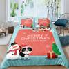 Kids Cartoon Snowman King Queen Duvet Cover Winter Quilt Cover White Snowflake Christmas Bedding Set Polyester Comforter Cover