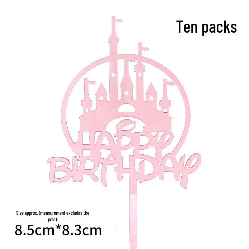 50 Stück Goldene Acryl-Kuchenstecker - Geburtstag, Festival, Muttertagsfeier