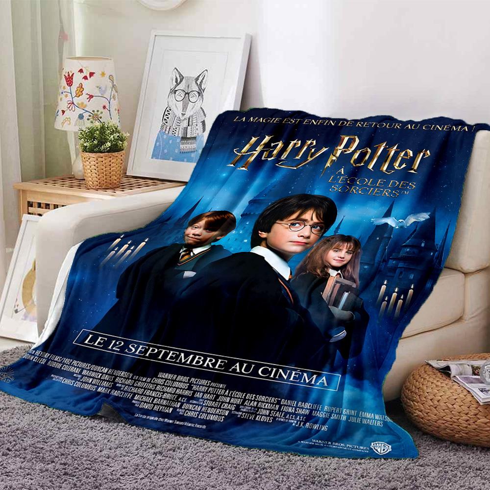 

1pc Harry Potter A L Ecole des Sorciers Flannel Blanket Soft Warm Throw for Home, Office, Travel, All-Season Cozy Bedding GiftL1232 80cmx120cm(31inx47in)