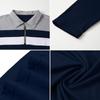 Men's Casual 1/4 Zipper Long Sleeve Polo Shirts Men Fashion Patchwork Stretch Cotton Shirt Slim Autumn Spring Work Outdoor Collared T Shirt EURO Size