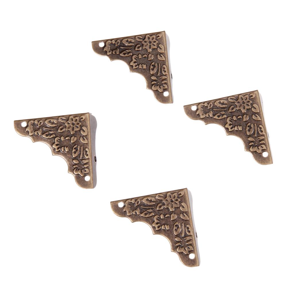 4Pcs 37mm Zinc Alloy Jewelry Gift Wood Box Picture Frame Corner Decorative Protector Guard Decorative Bracket Furniture Hardware