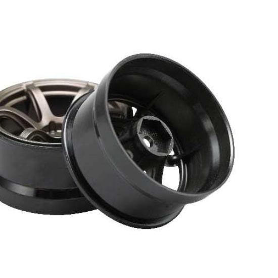 Yokomo High Traction Wheels (Titanium) for Drift, 6mm Offset, 2 Wheels, RP-6313T6A