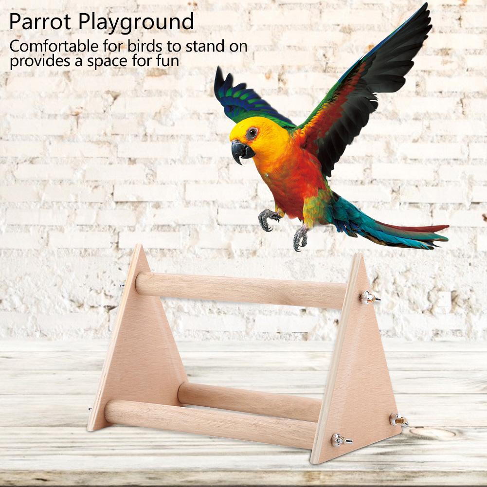 Parrot Stand Perch Bird Pet Standing Playground Funny Wooden Activity Playstand