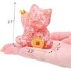 3 Pcs Maneki Neko en Cristal, Mini Figurine Chat Porte-Bonheur de 2,7", Mignons Chats Accueillants Appelant la Fortune comme Décor Porte-Bonheur pour Maison Bureau Voiture