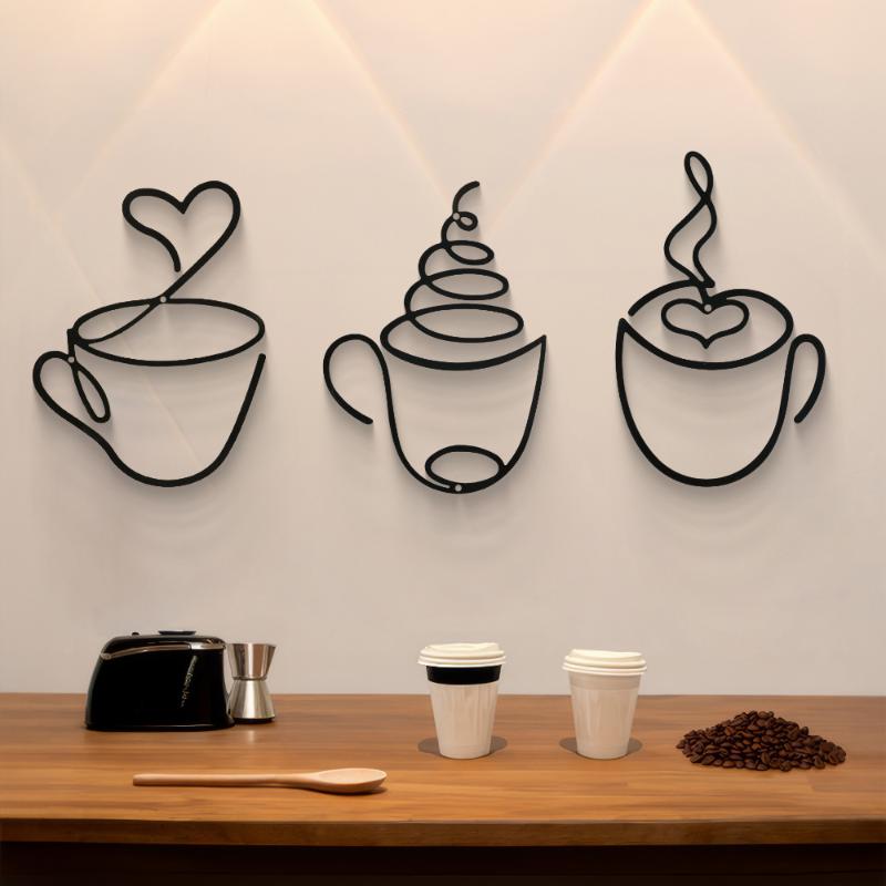 1Pc Creative Coffee Wall Hangings Coffee Shop Decorations Interior Wall Decorations Wall Hanging Iron Paintings