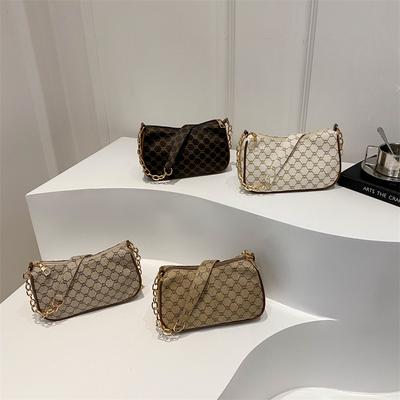 Casual Chain Shoulder Bag Simple Portable New Retro Personalized Bag for Women Korean Style Fresh Texture Underarm Bag