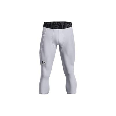 HeatGear® Letter Logo Print Mid-Rise Slim Fit Sports Long Pants Men Bottoms Gray White 1361588-011