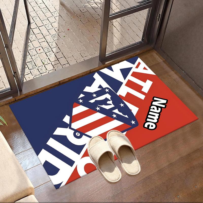 Custom Name Personalized Atletico Madrid Print Carpet, Versatile Home Decor Rug, for Playroom, Apartment, Balcony, Entryway, Hallway Gift