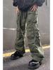 Men's Trendy American Retro Multi-Pocket Loose Straight Overalls