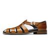 2025 New European and American Men's Genuine Leather Casual Flat Cowhide Sandals, Large Size