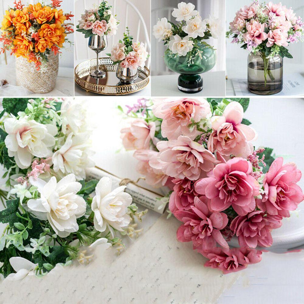 

Настоящее прикосновение Украшение для дома DIY Поделки Декор для рабочего стола Искусственный цветок Поддельный букет Шелковая фрезия темно-розовый