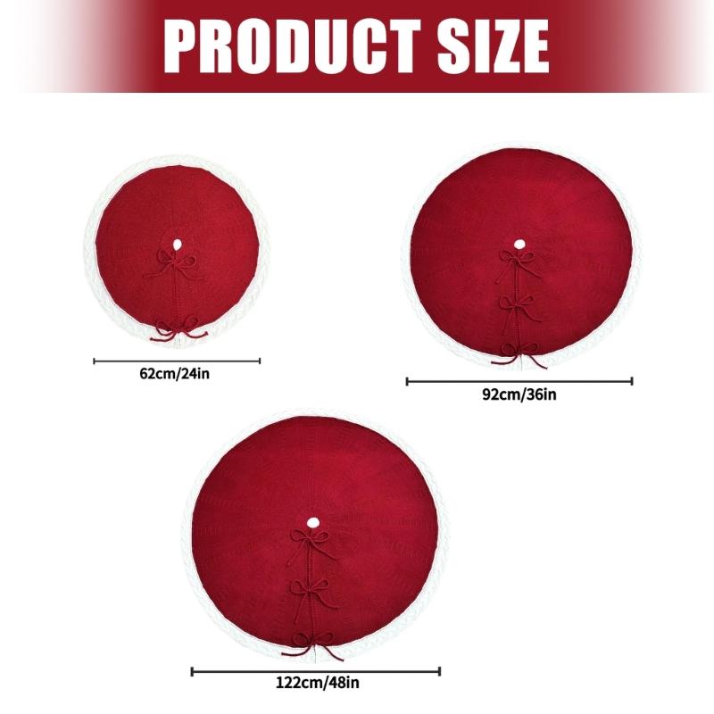Holidays Knitted Tree Skirt Soft Fabric Round Christmas Tree Base Cover Decoration Handwoven Trees Carpet for Home