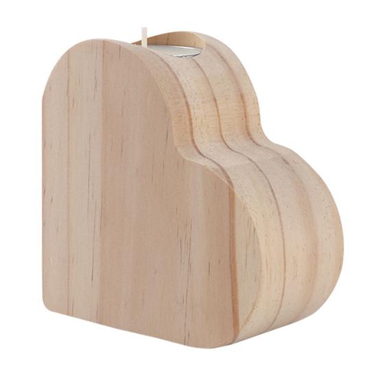 Wooden Love Heart Candle Holder Farmhouse Rustic Heart Shape Candle Stand