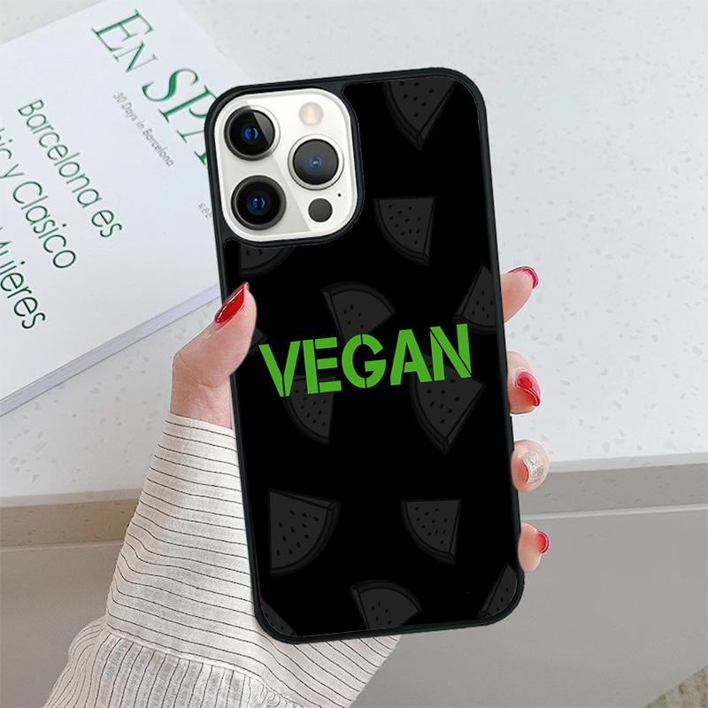 Vegan Vegetarian Phone Case Cover For iPhone 17 Air 15 16 16e 14 13 Pro Coque 12 11 Pro Max For Apple PLUS Fundas