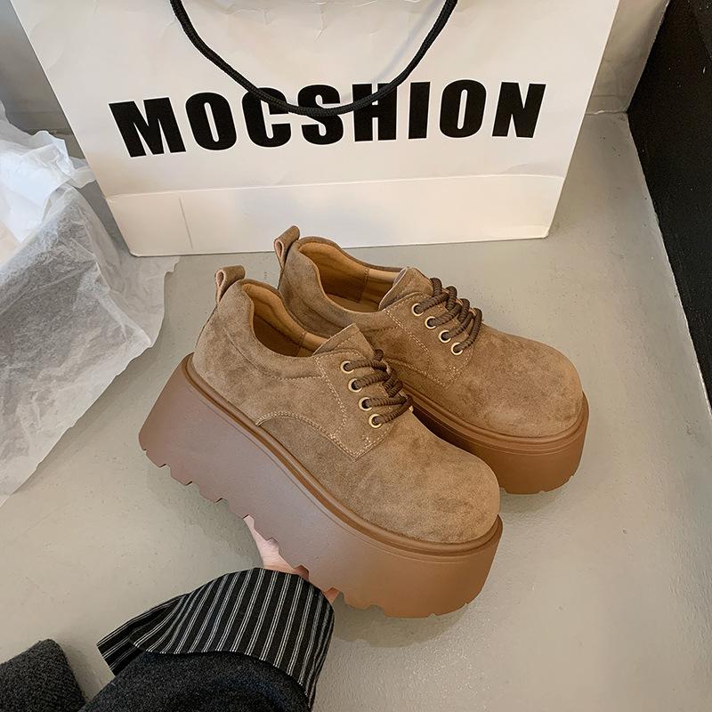 

Весенние новые универсальные модные туфли на толстой подошве на шнуровке, нескользящие, маленькие, повседневные, низкие, женские туфли 40 хаки