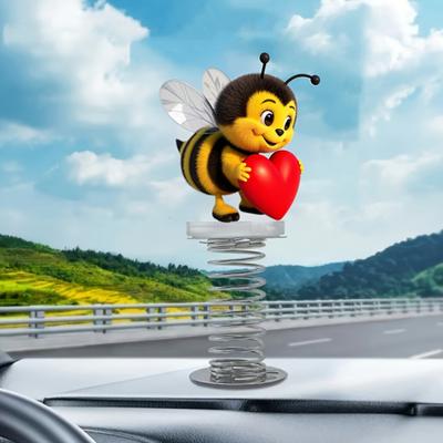 2D Swing Animal Decoration with Spring Acrylic Flat Cartoon Cat Ornament Car Dashboard Decoration Animal for Office Desk Bicycle Handlebar