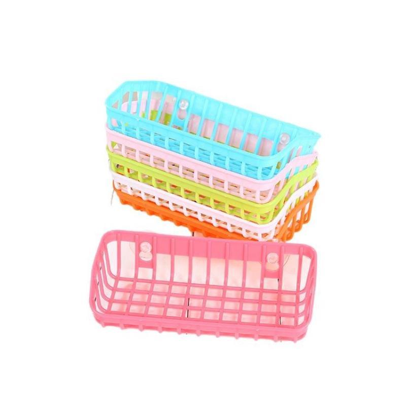 Multifunctional Double Suction Cup Kitchen Sink Drain Basket Hollow Plastic Sponge Soap Dish Storage Rack for Home