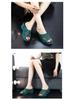 Women's 2025 Fashion High Heel Non-Slip Slippers - Summer Hollow Out, Comfortable, Thick Sole, One-Strap Design for Outdoor Use