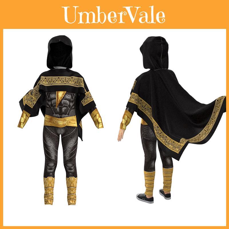 Stunning Black Adam Cosplay Costume Set For Adults And Kids