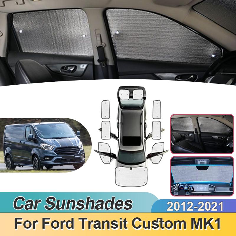 Sun Shades For Ford Transit Custom Tourneo MK1 2012-2021 LWB Sunshade Full Cover Windshield Blackout Anti UV Visor Accessories