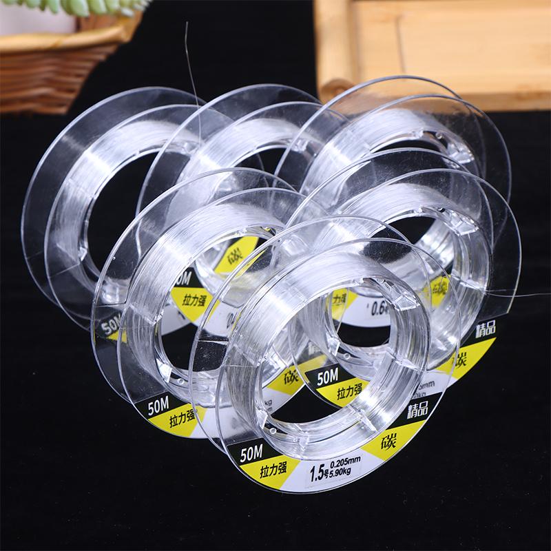 Pure Carbon Fishing Line 50M 0.4Mm-1.5Mm Sinking Line Carbon Fiber Leader Fishing Line Invisible Power Fishing Accessories