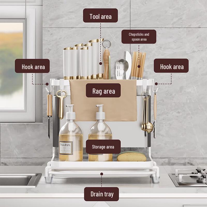 Multifunctional Kitchen Knife and Chopping Board Rack