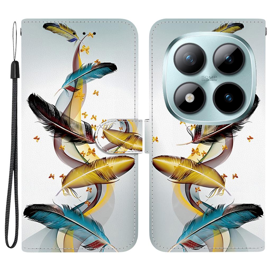 For Xiaomi Poco M8 Pro 5G/Redmi Note 15 Pro+ 5G (Global) Case Pattern Printing Leather Flip Wallet Phone Cover with Lanyard