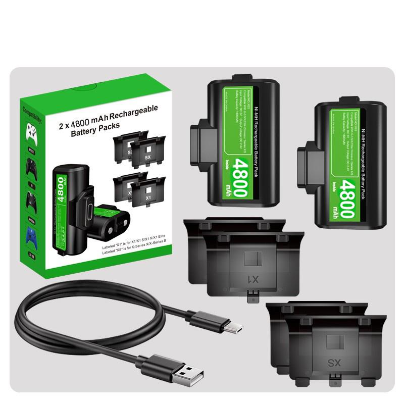 2Pcs 4800Mwh Battery Xbox One Controller Batteries Pack Play Andcharge Kit Usb-C Charging Cable/4 Covers for Xbox One/seriesx|S
