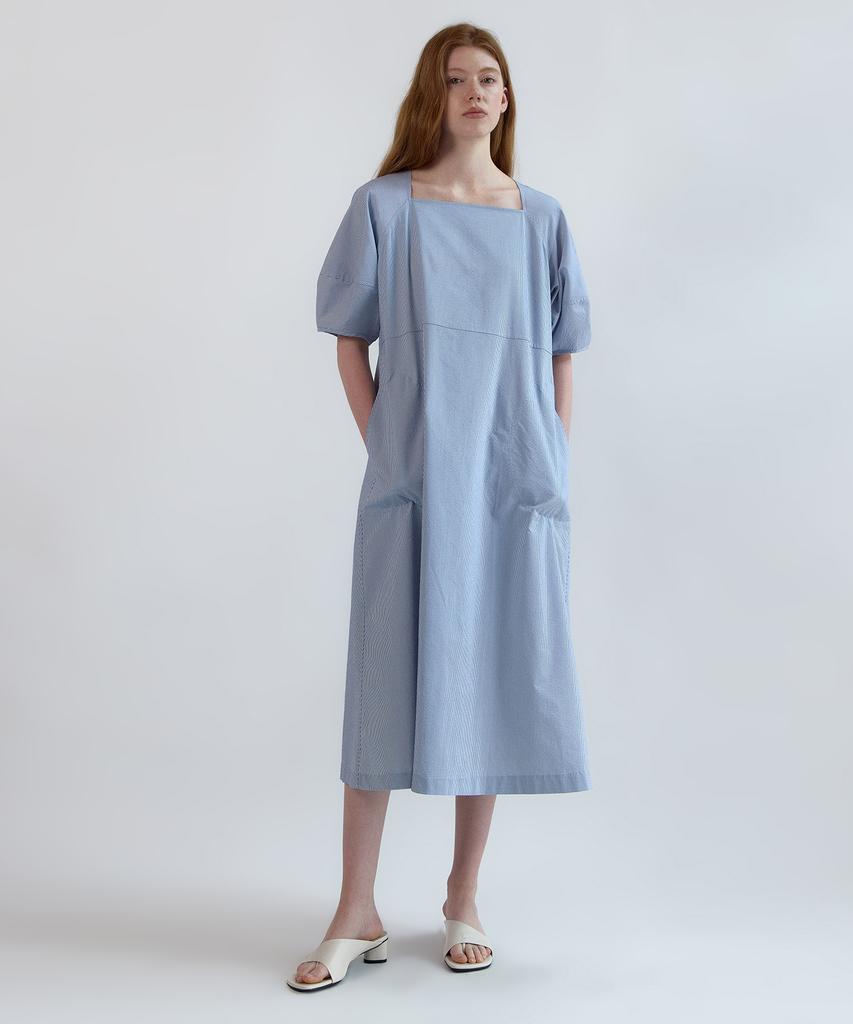 Nevel Everywear Stripe Balloon Dress_Blue