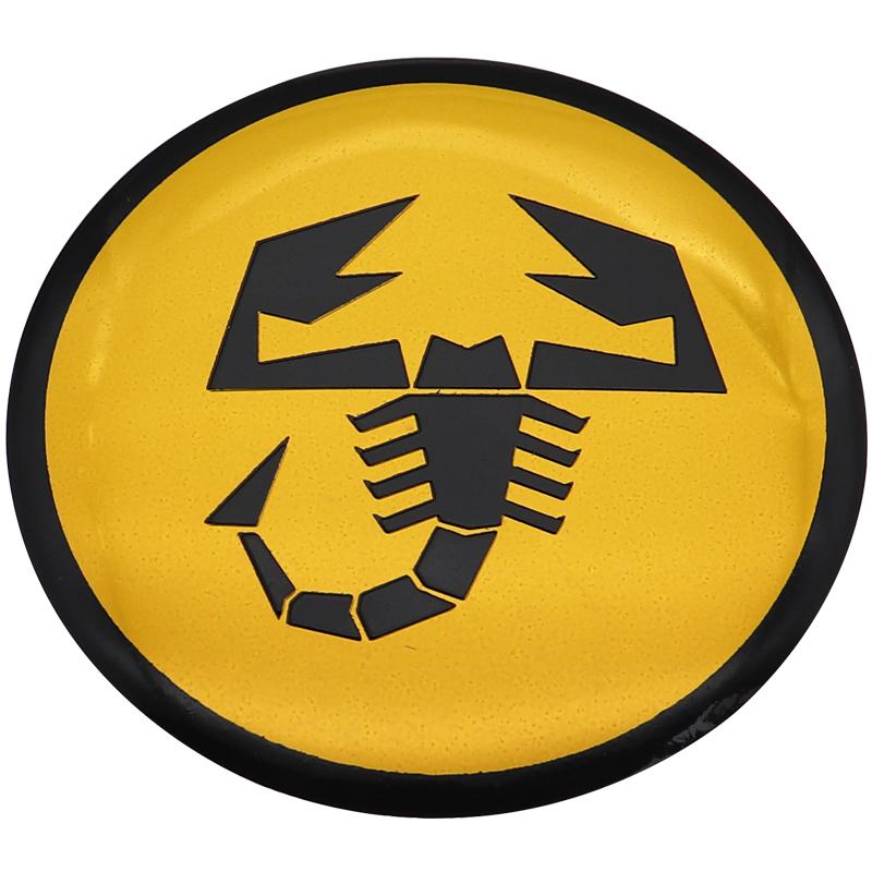 

4pcs 56mm 60mm Abarth 3D logo car emblem Wheel Center Hub Cap auto Rim refit dust-proof badge covers sticker styling accessories 56mm wheel sticker жовтий