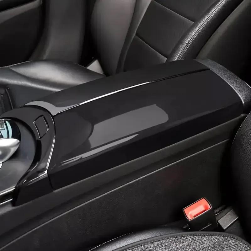 Reposabrazos central de fibra de carbono para coche, 4 unidades, cubierta de botón de interruptor, accesorios interiores para Mercedes Benz E GLC C clase W205