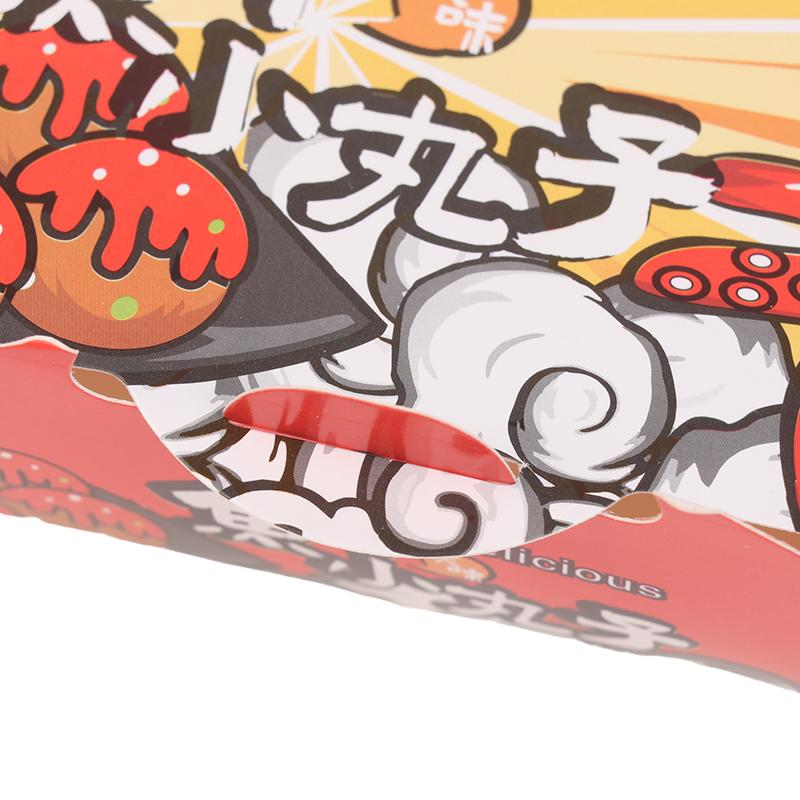 50ks Krabička na balení chobotnicových kuliček Japonské pouliční jídlo Takoyaki Jednorázový papírový kontejner na balení svačin s sebou