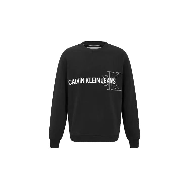 Calvin Klein Logo Print Long Sleeve Sweatshirt Men sweatshirt Black J319155-BEH M