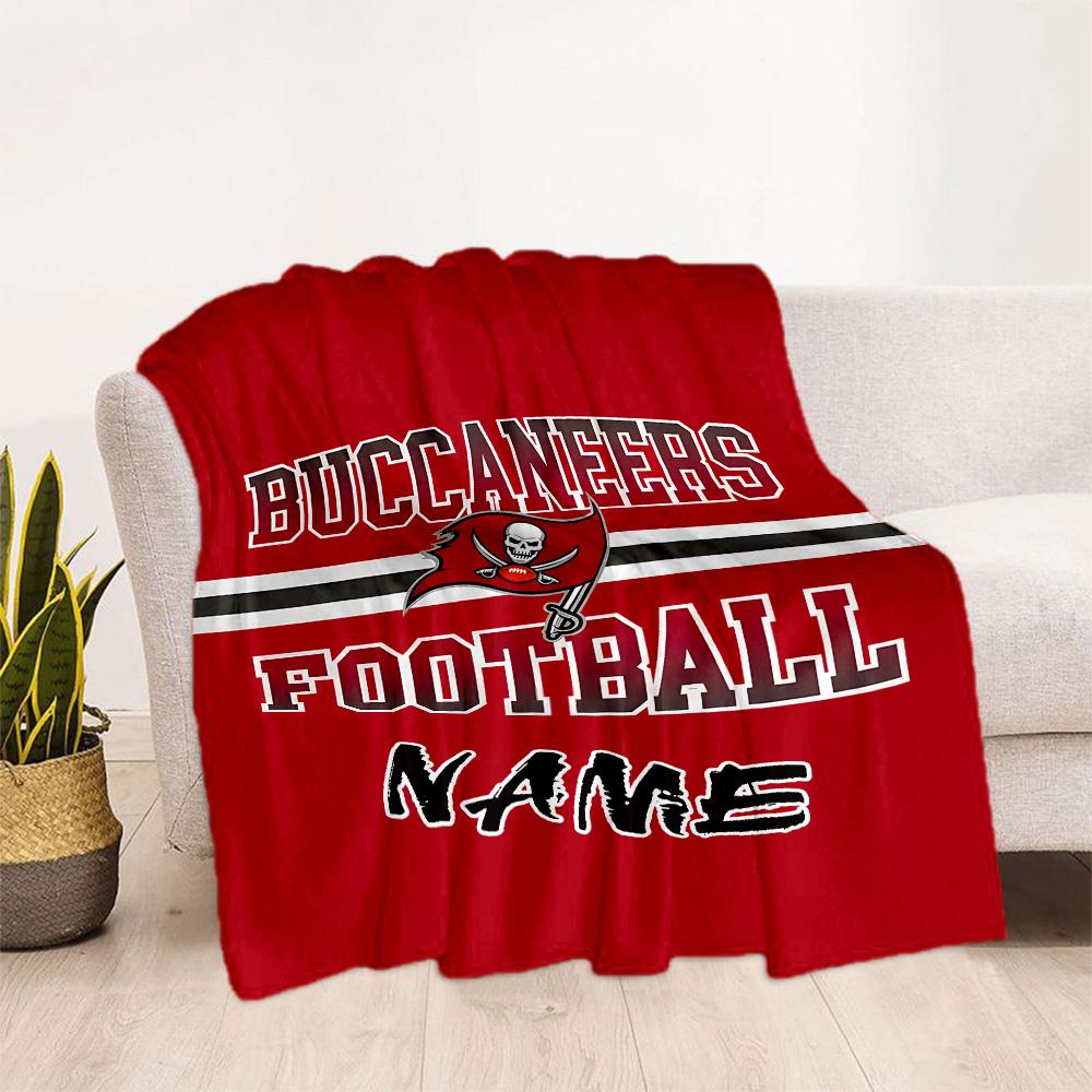 Buccaneers Football Team Spirit Personalized Text Blanket Gift Customizable Blanket Soft & Cozy Versatile for Living Room Sofa Home Decor Livingroom