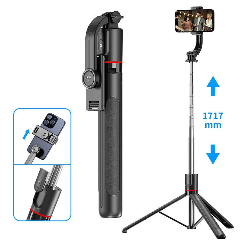 Stainless Steel Telescopic Selfie Stick Tripod Foldable Rotatable 360 Panoramic Shooting 1708mm Extended Length for Smartphone