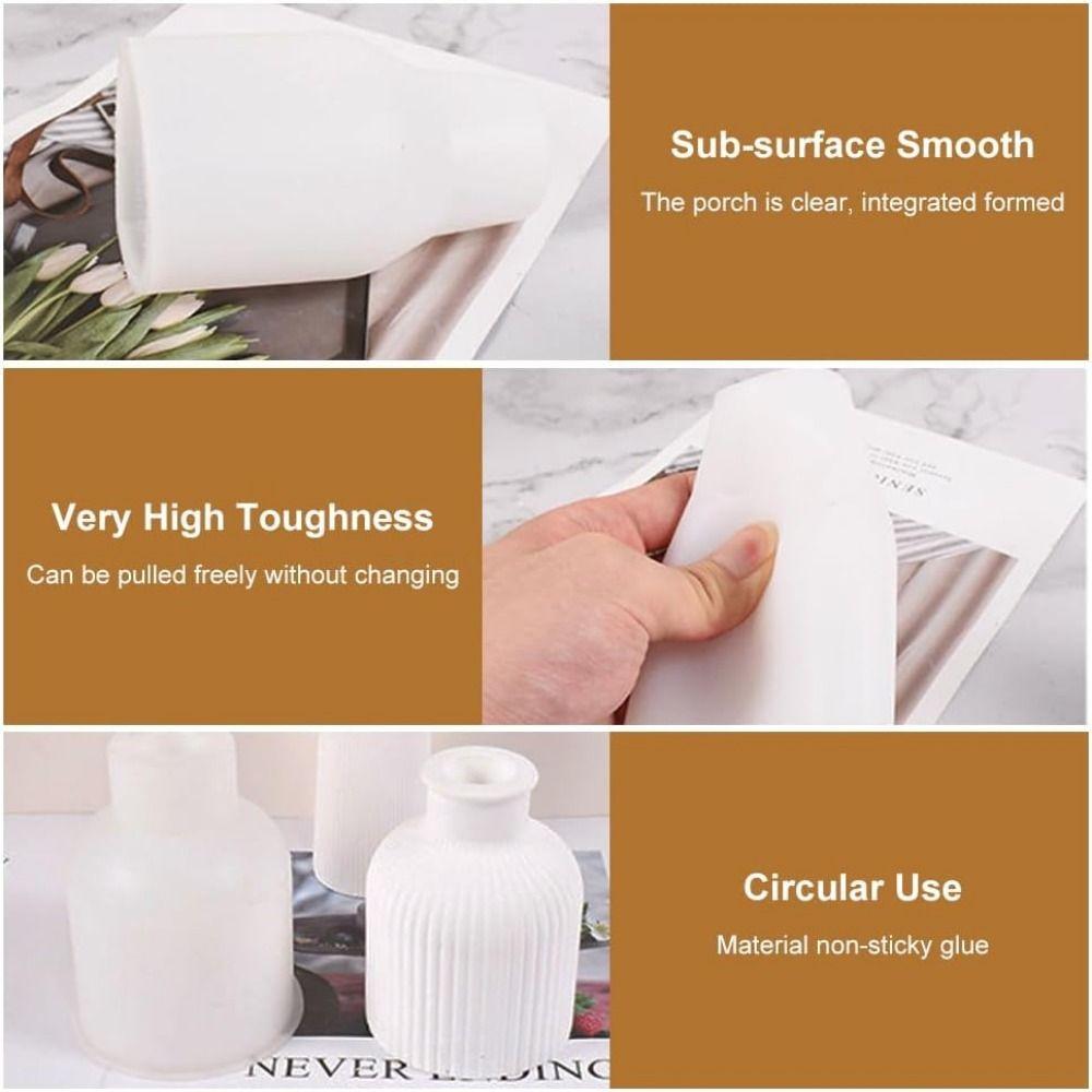 3D Vase Silicone Mold DIY Casting Molds Unique Concrete Vase Mold  Home Decor