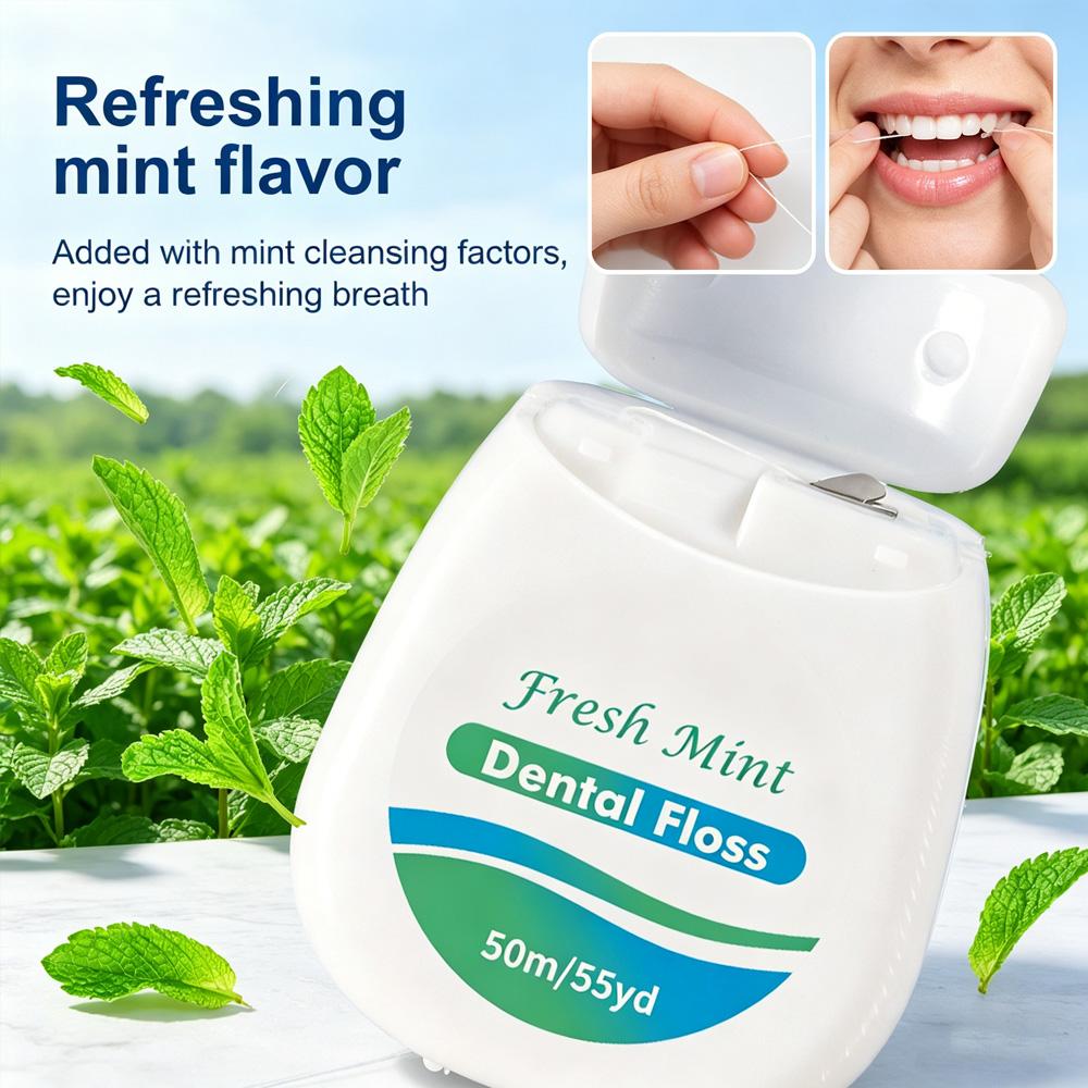 2PCS Mint Dental Floss Roll | Ultra Fine Smooth Floss for Deep Teeth Cleaning, Portable Oral Care Tool