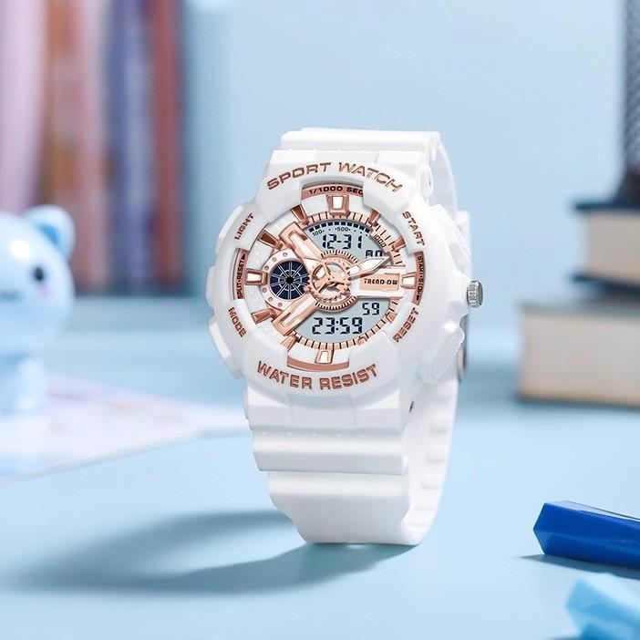 Watch Female Student Simple Dual Display Movement Electronic Watch Waterproof Multifunctional Sports Watch