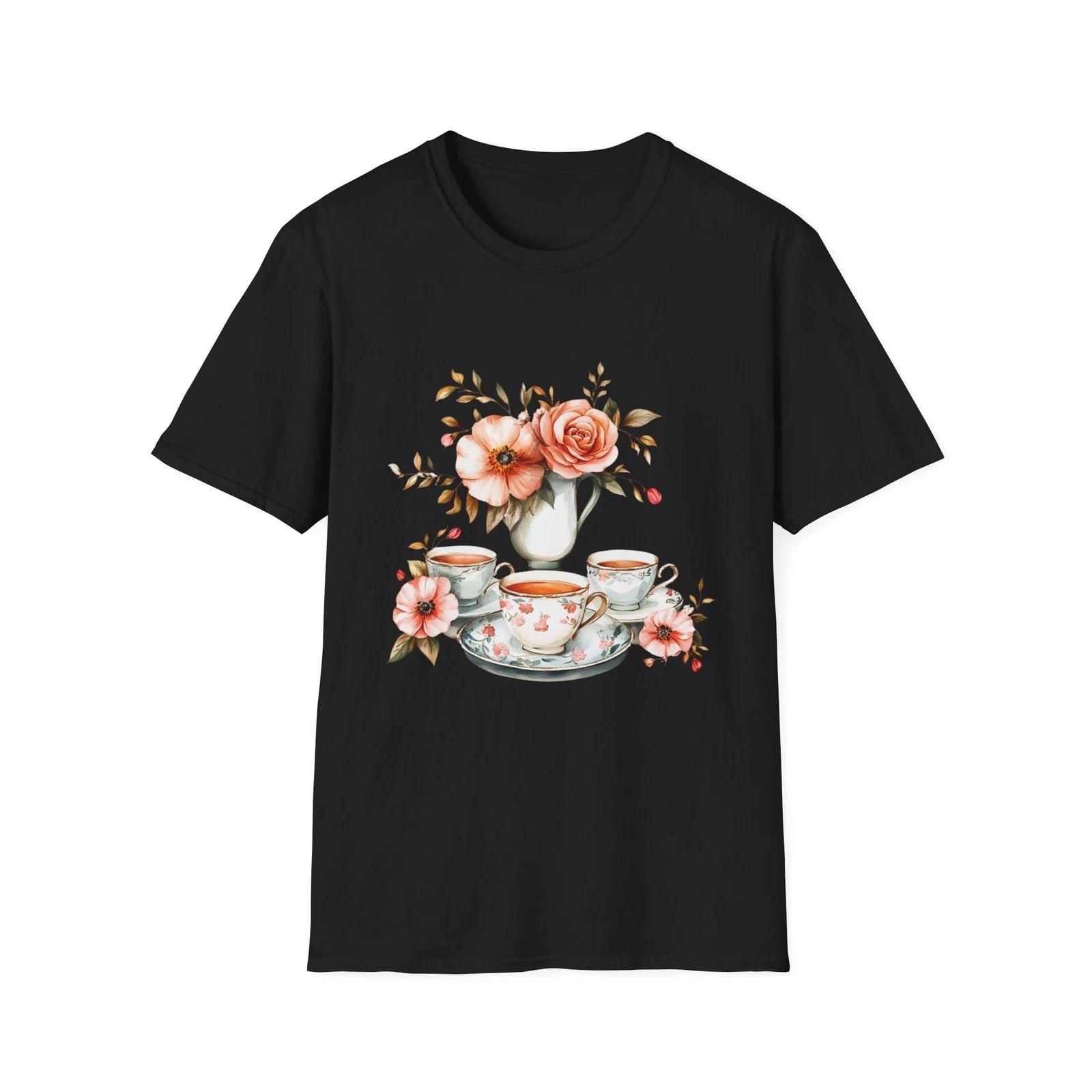 

Floral Tea Party T-Shirt | Cute Gifts, Daily Wear, Tea Lovers, Spring Fashion, M