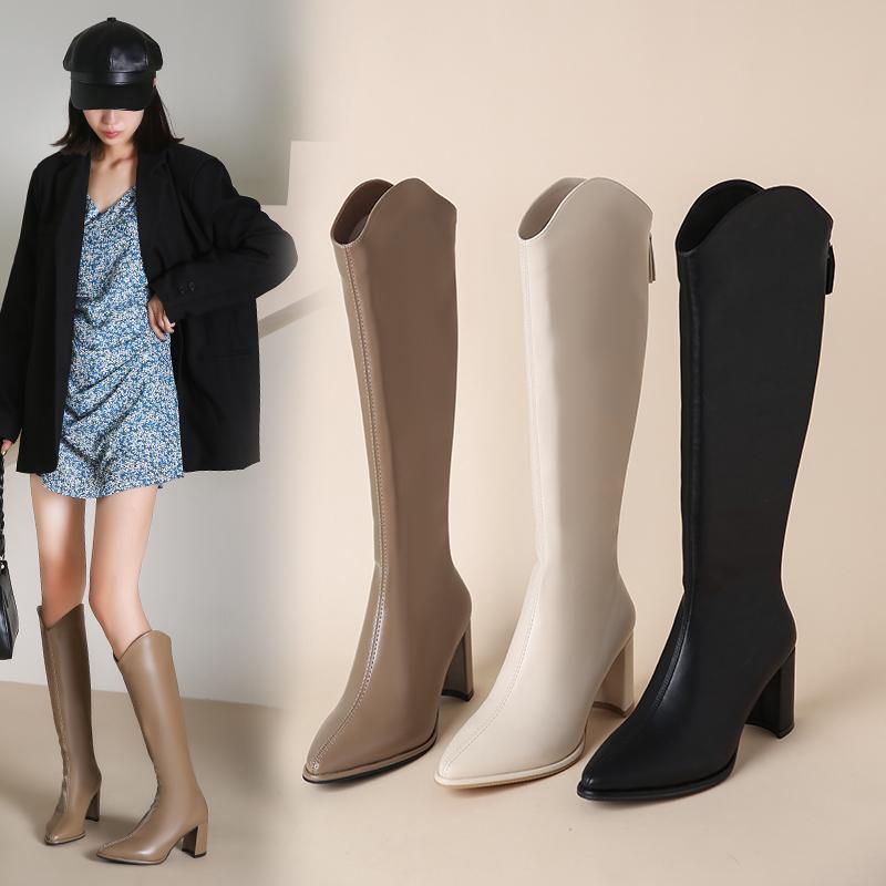 Winter Fashion High Heel Woman Knee High Boots Shoes Ladies Comfort Short Plush Knight Booties botas de inverno feminina